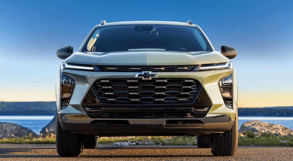 Green 2024 Chevy Trax parked on pavement