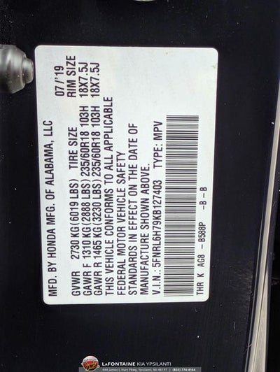 2019 Honda Odyssey EX-L