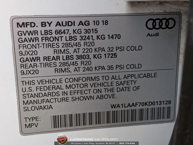 2019 Audi Q7 55 Premium Plus quattro