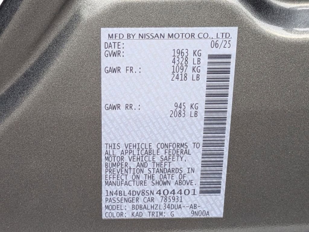 2025 Nissan Altima SV