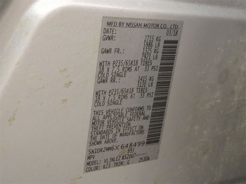 2018 Nissan Pathfinder SV