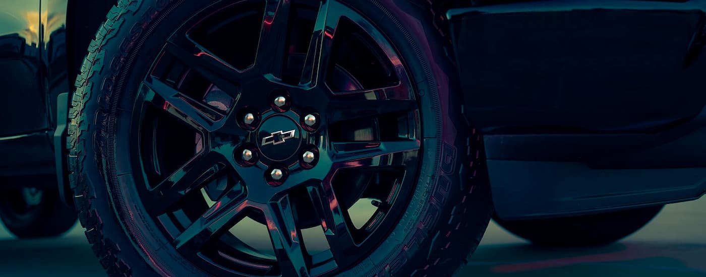 Rim and tire of a 2023 Chevy Silverado 1500