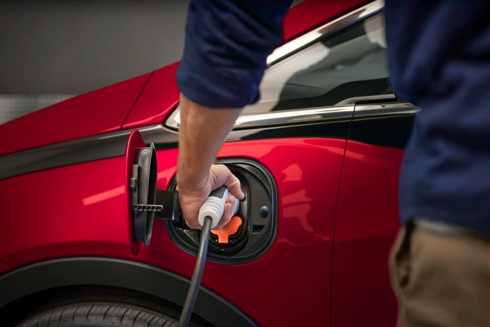 A Chevy Bolt EV charging port.