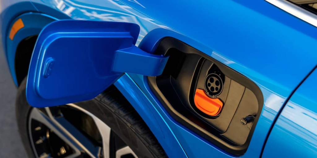 A Chevy Blazer EV Charging port.